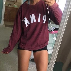 PINK sweatshirt.